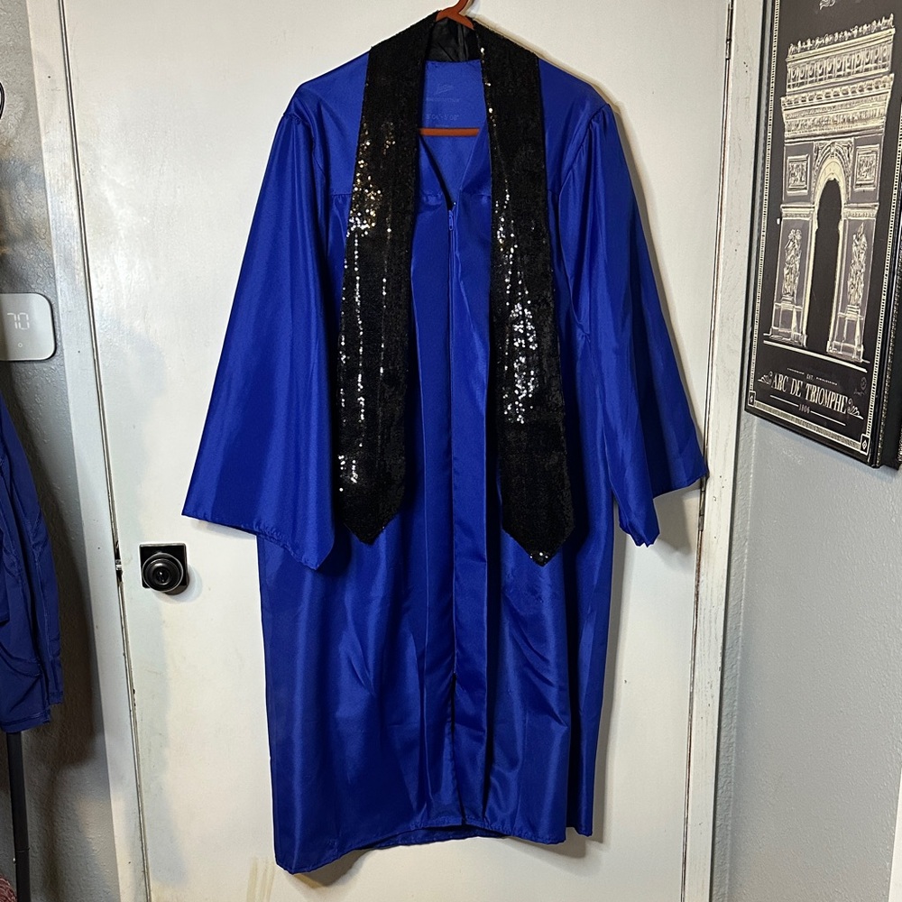 Graduation gown with sash